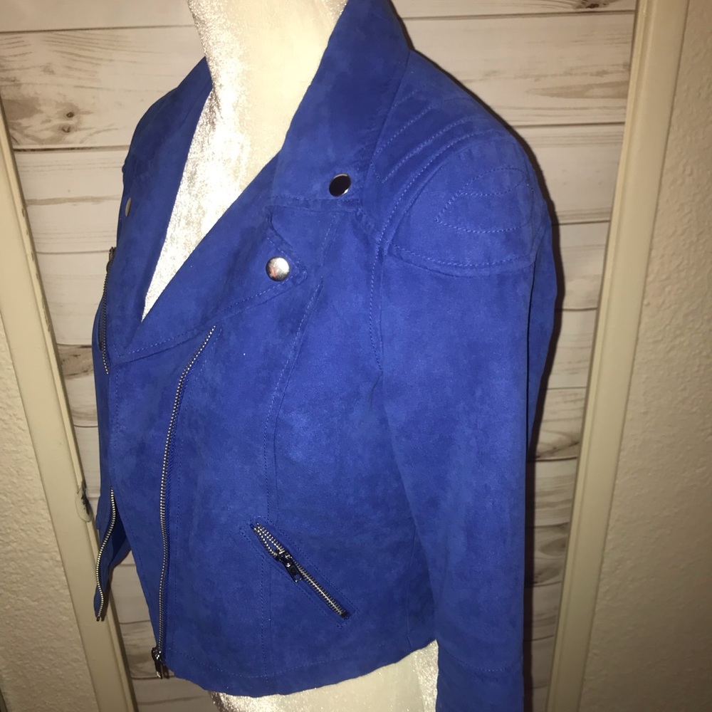 Royal blue biker jacket